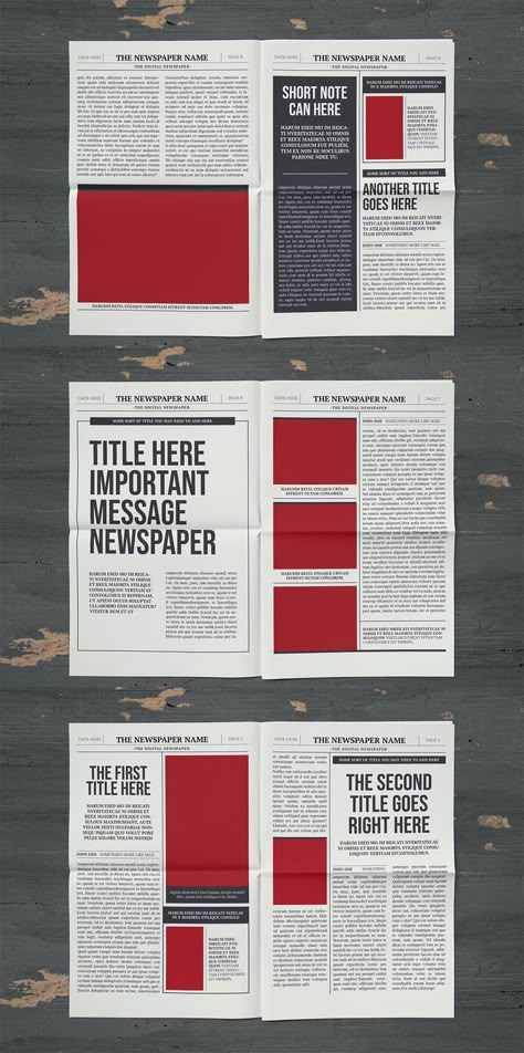 Small Classy Newspaper Template InDesign. 16 Pages. Newspaper Magazine Layout, Newspaper Front Page Design Layout, Newspaper Page Design, Layout Newspaper Design, Newspaper Inspired Design, Newspaper Layout Ideas, Newspaper Ideas Design, School Newspaper Layout, News Letter Layout