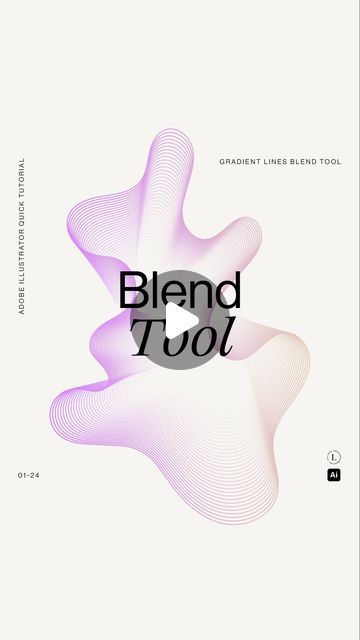 Lucia Laplace | Graphic Design studio on Instagram: "Let’s create awesome gradient lines with the ‘blend tool’ in Adobe Illustrator. 🙌🏻✨ — Don’t forget to save the video for later use, give it a like, and follow me.   #graphicdesign  #adobeillustrator #adobeillustratortutorial #design  #graphic  #creative  #designtutorial  #illustration  #tutorial  #effect  #blend  #gradient  #blendtool  #designsubscription  #graphicdesigner" Illustrator Line Art, Illustrator Effects Graphics, Grain Texture Illustration, Gradient Design Poster, Graphic Design Effects, Adobe Illustrator Ideas Graphic Design, Blend Tool Illustrator, Graphic Design Gradient, Adobe Illustrator Poster