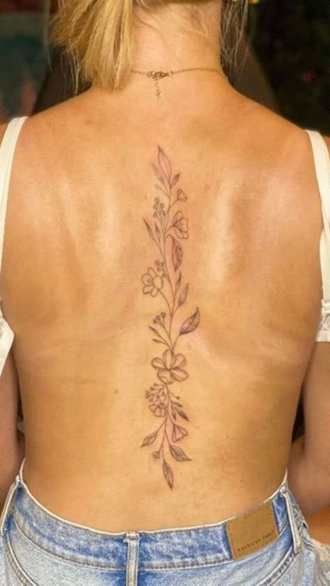 Floral spine tattoo small, flower spine tattoo, Floral spine tattoo female, birth flower spine tattoo, Floral spine tattoo meaning, simple flower spine tattoo, Floral spine tattoo ideas, delicate flower spine tattoo Story Tattoo Ideas, Flower Spine Tattoo, Floral Spine Tattoo, Girl Spine Tattoos, Feminine Back Tattoos, Floral Back Tattoos, Story Tattoo, Flower Spine Tattoos, Spine Tattoo Ideas