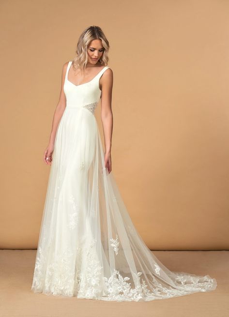 Azazie Ebony BG Wedding Dresses | Azazie Elegant Tulle Wedding Dress, Crisp Wedding Dress, High Waisted Wedding Dress, Wide Neck Wedding Dress, Simple Wedding Dress Summer, Affordable Wedding Dress Under 200, Chic Simple Wedding Dress, Petite Wedding Dress Small Bust, Wedding Dresses Under 1000