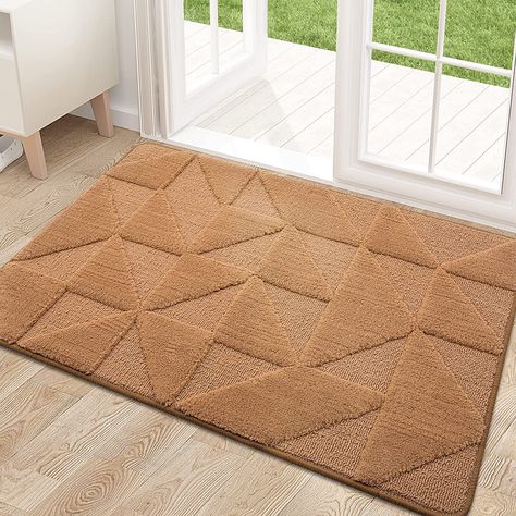 OLANLY Door Mats Indoor, Non-Slip, Absorbent, Dirt Resist, Entrance Washable Mat, Low-Profile Inside Entry Doormat for Entryway (32x20 inches, Brown) Tranquil Bathroom, Wet Floor, Indoor Door Mats, Indoor Doors, Front Entry, Door Mats, Entrance Doors, Modern Pattern, Bathroom Flooring