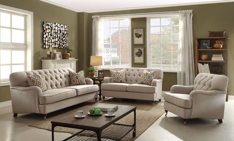 Beige Fabric Sofa, Furnitur Ruang Keluarga, Living Room Furniture Layout, Wall Decorating, Sofa And Loveseat Set, Beige Living Rooms, Living Room Sofa Set, Set Sofa, Cozy Sofa