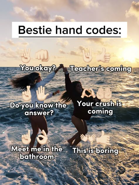 Bff Secret Codes, Bestie Hand Codes, Fun Sleepover Activities, Words For Best Friend, Teen Sleepover Ideas, Cool Handshakes, Best Friend Quotes Meaningful, Best Friend Questions, Best Friend Quiz