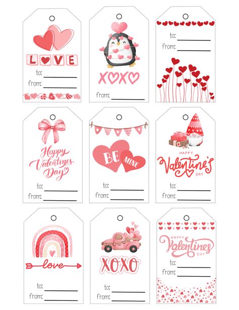 Free Printable Valentine Tags Valentine Labels Printable Free, Valentine’s Day Printable Tags, Valentines Toppers Free Printables, Valentine Gift Tags Printable Free, Valentines Day Tags Printable Free, Valentine Free Printables, Gift Tag Template Free Printable, Free Printable Valentines Tags, Printable Valentine Tags