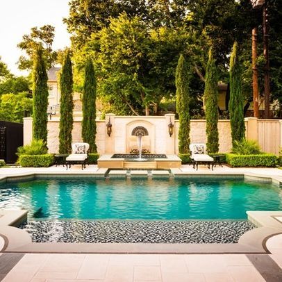 pools italian cypress trees - Google Search Italian Backyard, Mediterranean Pool, Roman Pool, Moderne Pools, Italian Cypress, Modern Pools, Dream Pools, Beautiful Pools, Custom Pools