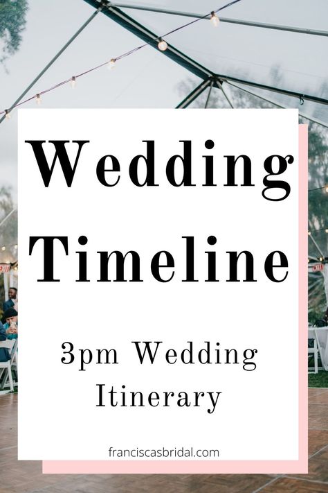 This 3 PM wedding day itinerary will guide you through developing your wedding day timeline that will ensure your special day unfolds seamlessly, leaving you and your guests with unforgettable memories! | Wedding planning checklist | Wedding planning timeline | Wedding planning tips | Wedding timeline | Planning a wedding | Wedding planner checklist | Wedding timeline checklist | Wedding itinerary | Wedding itinerary ideas | 3pm wedding itinerary | Wedding day itinerary | 3pm Ceremony Wedding Timeline, Wedding Day Timeline For Guests, Italian Wedding Itinerary, Wedding Day Schedule Template, Wedding Day Timeline 3 Pm Ceremony, Wedding Week Timeline, Wedding Prep Timeline, 3:00 Ceremony Wedding Timeline, Wedding Reception Itinerary Timeline