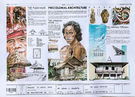 Architecture Plates Layout Drawing, Architecture History Presentation Board, Architectural Plates Drawing, Plate Layout Architecture, Pre Colonial Philippines Architecture, Egyptian Architecture Plates, Architecture Research Presentation, Plate Architecture Design, Plates Architecture Drawing