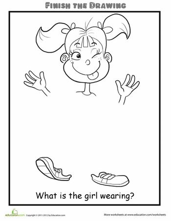 Worksheets: Finish the Drawing: What is the Girl Wearing? Finish The Drawing, Harvey Girls, Learning Worksheets, Art Worksheets, Art Therapy Activities, Drawing Prompt, Drawing Supplies, Color Worksheets, Creative Drawing