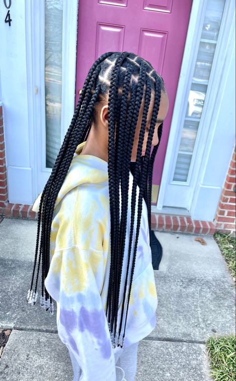 #knotlessboxbraids #knotless Kids Large Knotless Braids, Kids Knotless Box Braids, Large Knotless, Curly Heads, Parting Hair, Women Cornrows, Braids Styles, Curly Human Hair Wig, Braids For Kids