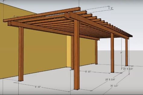 Pergola Metal, Simple Backyard, Building A Pergola, Pergola Attached To House, Pergola Design, Wooden Pergola, Pergola Ideas, Backyard Pergola, Pergola Kits