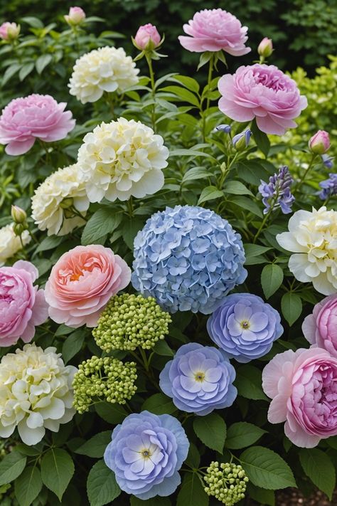 20 Stunning Hydrangea Garden Designs - Toolz Geek Blue Hydrangea Pink Roses, Aesthetic Plant Pots, Hydrangea Planting, Hydrangea Aesthetic, Tattoos Plants, Hydrangea Bouquets, Growing Wheat, Plants Tattoo, Hydrangea Design