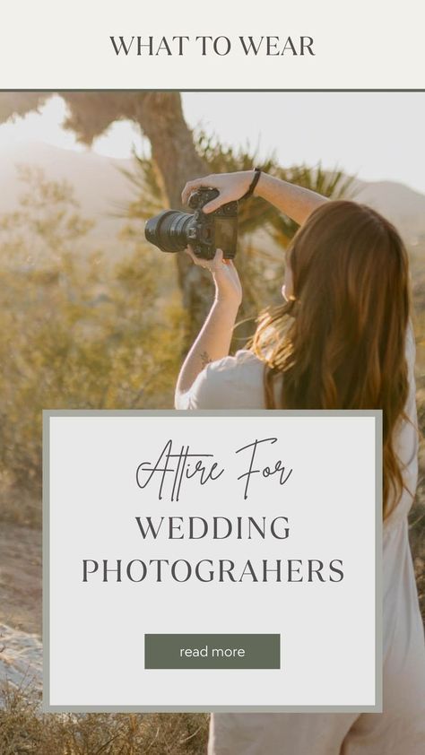 Wedding photographer attire for a wedding day tips and outfit ideas Fall Photographer Outfit, Wedding Videographer Outfit, Outfit For Wedding Photographer, Woman Photographer Outfit, Summer Photographer Outfit, Wedding Photography Outfit, Winter Wedding Photographer Outfit, Female Wedding Photographer Outfit, Wedding Photographers Outfit