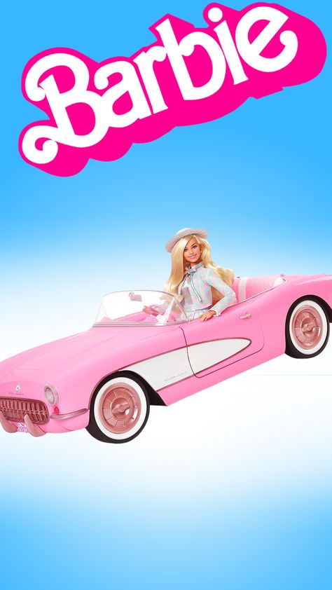 Barbie The Movie Car, Vintage-Inspired Pink Corvette Convertible with White Wall Tires and Trunk Barbie Vehicles, Barbie Corvette, Pink Corvette, Barbie Land, Car Pink, 2023 Barbie, Barbie Car, Barbie Gifts, Barbie The Movie