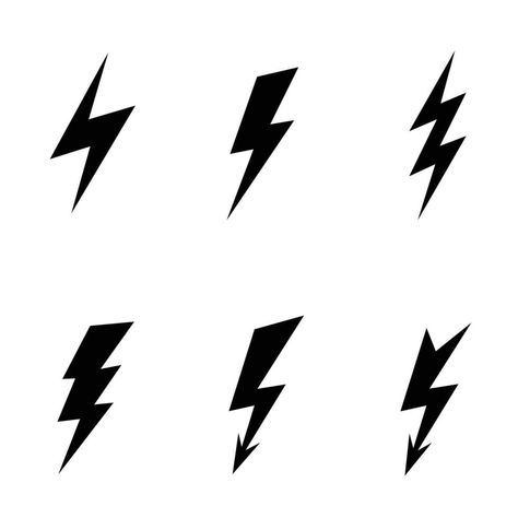 Lightning Symbol Design, Thunder Symbol, Gta Tattoo, Lightning Designs, Lightning Illustration, Thunderbolt Tattoo, Electric Symbols, Lightning Clipart, Lightning Symbol