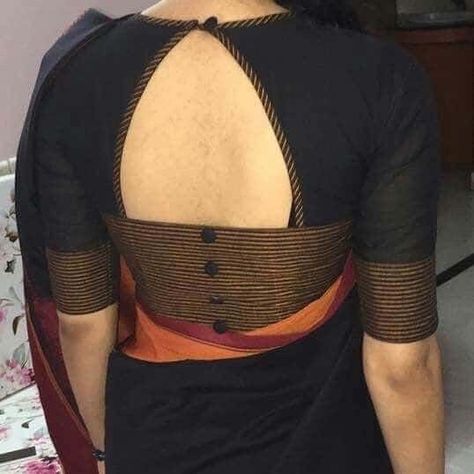 Boat Neck Blouse Design, Blouse Designs High Neck, Cotton Blouse Design, Blouse Designs Catalogue, Cotton Saree Blouse Designs, Blouse Back Neck, Saree Blouse Neck Designs, New Saree Blouse Designs, Latest Model Blouse Designs