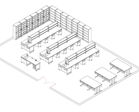 Best Scientific laboratory furniture design for school School Clinic Room Design, Stem Lab Design, Stem Room, Amphitheater Architecture, Labs Plan, Laboratory Furniture, Floor Plan Symbols, Elementary School Science, Laboratory Design