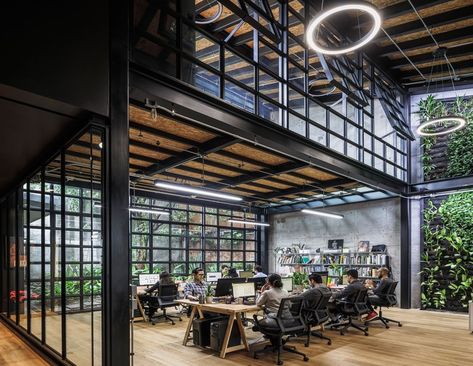 Industrial Warehouse Office Design, Mezzanine Office, Warehouse Office Design, Warehouse Renovation, Warehouse Interior, Factory Interior, Warehouse Office, Industrial Office Design, Loft Office