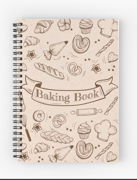 Homemade Cookbook Cover Ideas, Cookbook Front Cover Design, Cookbook Cover Design Ideas, Baking Book Design, Baking Book Cover Design, Book Recipes Design, Recipe Book Cover Ideas, Recipe Page Design, Baking Notebook