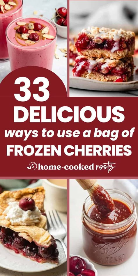 What To Make With Frozen Cherries, Uses For Frozen Cherries, What To Do With Frozen Cherries, Recipes For Frozen Cherries, Cherry Frozen Yogurt, Frozen Cherries What To Do With, Cherry Desserts With Frozen Cherries, Frozen Sweet Cherry Recipes, Recipes Using Frozen Dark Sweet Cherries