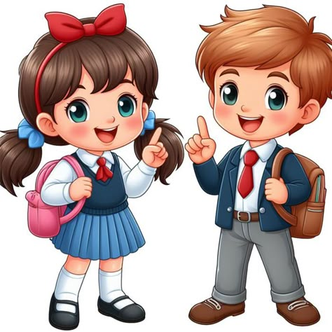 Students Cartoon Images, School Kids Cartoon, School Kids Clipart, Students Clipart, Weather Background, Emo Stickers, Students Cartoon, Happy Birthday Clipart, Aesthetic Clipart