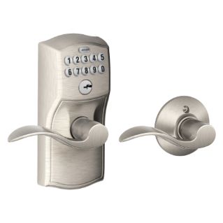 Keypad Lever with Camelot Trim and Accent Lever with Auto Lock Keyless Entry Front Door, Entry Front Door, Garage Entry Door, Keypad Door Locks, Entry Door Locks, Garage Entry, Electronic Lock, Lock Style, Door Lever