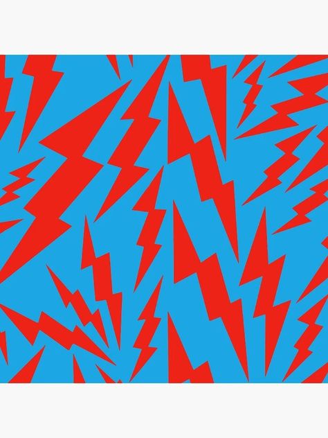 "Lightning Bolt Pattern (Blue & Red)" Art Board Print for Sale by Fox Newton | Redbubble Flames Graphic Design, Lightning Graphic Design, Jersey Presentation, Thunder Pattern, Lightning Bolt Art, Glow Stickers, Electric Pattern, Lightning Bolt Pattern, Lightning Art