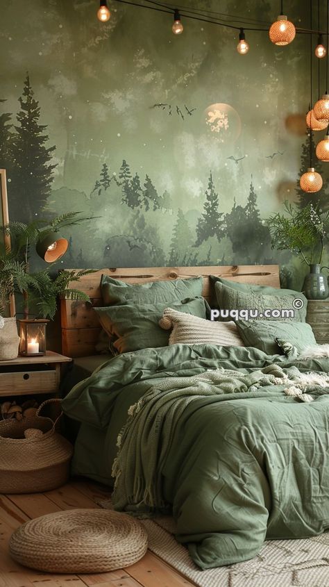 Woodland Themed Bedroom, Woodsy Bedroom, Forest Themed Bedroom, Themed Bedroom Ideas, Woodland Bedroom, Forest Bedroom, Forest Room, Whimsical Bedroom, Natural Bedroom