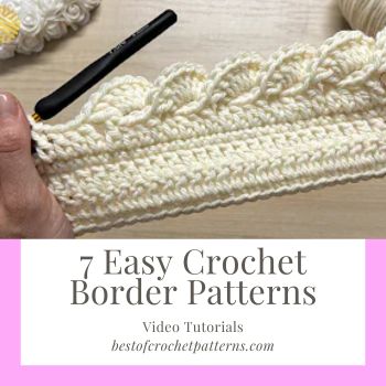 Are you new to crochet and looking for ways to take your projects to the next level? Then, check out these Seven easy-to-follow crochet border patterns that are perfect for beginners. With simple techniques and step-by-step instructions, you'll be able to create professional-looking projects that you'll be proud to show off. Click to learn more! Double Crochet Edging And Borders, Shell Crochet Border Pattern, Flower Edging Crochet, Crochet Edging For Afghans, Free Crochet Edgings And Borders Free Pattern, Wide Crochet Border, Baby Blanket Boarders Crochet, Crochet Edging And Borders Free Pattern Lace Trim, Crochet Edges Patterns