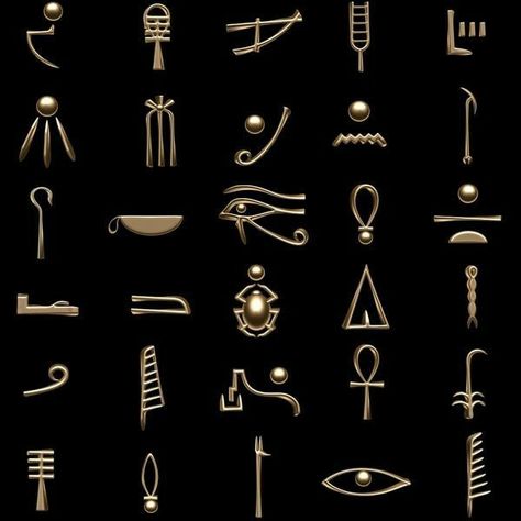 Hieroglyphics Art, Hieroglyphics Symbols, Sculpture Relief, Egyptian Hieroglyphics Symbols, Egyptian Drawings, Egyptian Tattoo Sleeve, Ancient Egyptian Symbols, Egypt Tattoo, Autodesk Maya