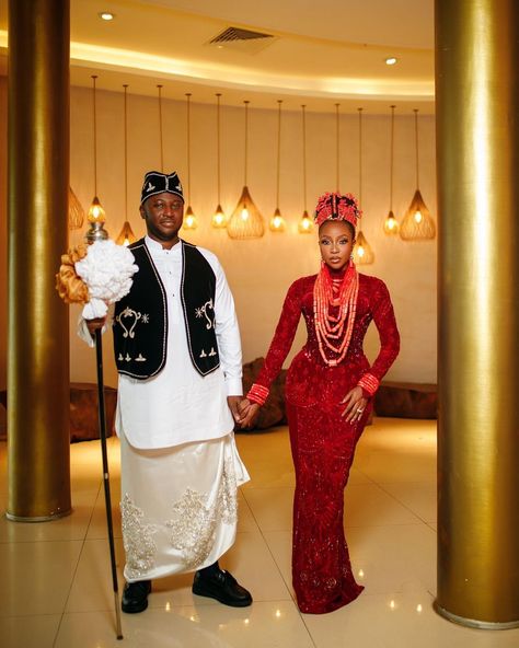 Ini Dima Okojie, Edo Brides, Nigerian Traditional Wedding, Nigerian Bride, Class Dress, African Traditional Wedding Dress, African Lace Styles, Traditional Wedding Attire, African Traditional Wedding