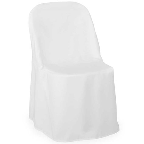 Lann's Linens Premium Polyester Folding Chair Cover - for Wedding or Banquet Use - White - 100pcs Chair Covers Party, White Folding Chairs, White Chair Covers, White Weddings Reception, Folding Chair Covers, Metal Folding Chairs, Party Chairs, Chair Covers Wedding, Spandex Chair Covers