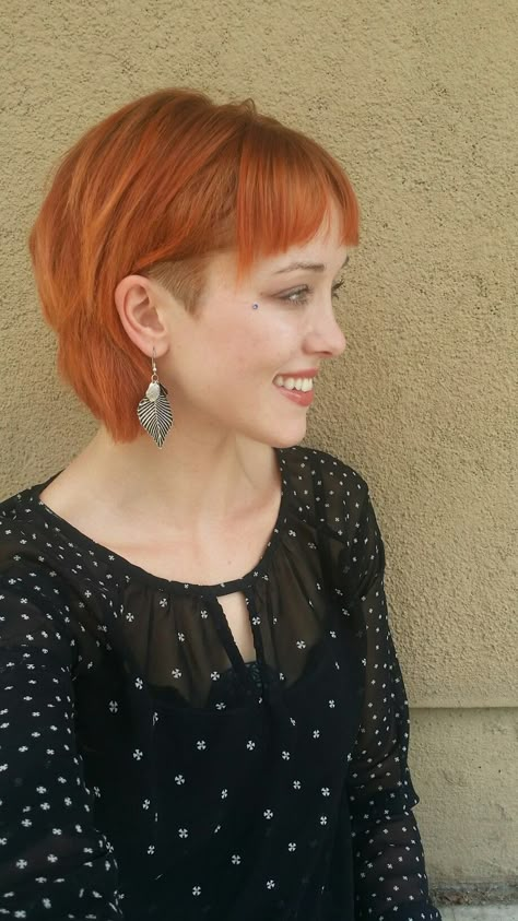 Copper hair color and undercut #undercut #bob #copperhair #fallhair #davinescolor Undercut Bob, Choppy Bob Hairstyles, Copper Hair Color, Edgy Hair, Undercut Hairstyles, Copper Hair, Trending Hairstyles, Mullet Hairstyle, Grunge Hair