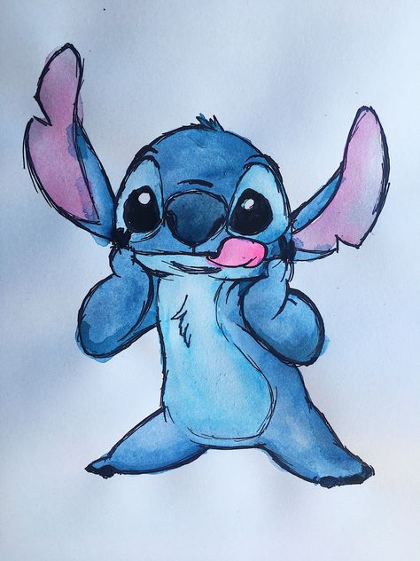 Click to watch the video of me painting it! Watercolor painting of Stitch from Lilo and Stitch that I did the other night. #stitchpainting #stitchwatercolorpaintingideas #stitchwatercolorpainting #watercolorpaintingideas #watercolor #painting #paintingideas #art #liloandstitch #stitch #stitchdrawing #stitchdrawingideas Drawing Stitch, Disney Watercolor, Draw Realistic, Lilo And Stitch Drawings, Cute Disney Drawings, Stitch Drawing, Painting Canvases, Drawing Drawing, Cute Stitch