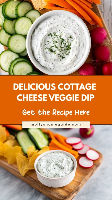 Indulge in a fresh and creamy cottage cheese veggie dip that's perfect for any occasion. This easy-to-make recipe is bursting with flavor and loaded with colorful veggies, making it a healthy snack option for you and your loved ones. Whether you're entertaining guests or simply craving a delicious snack, this cottage cheese veggie dip is sure to impress with its rich texture and delightful blend of vegetables. Elevate your next party or mealtime with this wholesome and satisfying dip that everyo Vegetable Dip With Cottage Cheese, Cottage Cheese Taziki Sauce Recipe, Veggie Dips Healthy, Low Sodium Veggie Dip, Epicure Extraordinary Cheese Dip, High Protein Dip For Veggies, Veggie Dip With Cottage Cheese, Quick Cottage Cheese Snack, Cottage Cheese Vegetable Dip