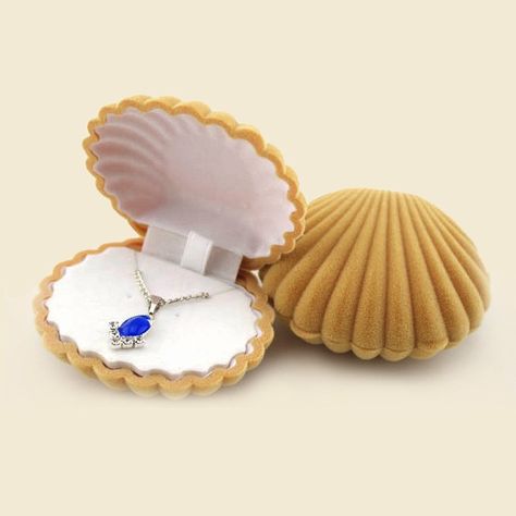 Fashion Shell Plastic Flocking Jewelry Boxes 1 Piece Jewelry Packaging Box, Ring Organizer, Locket Ring, Earring Box, Engagement Ring Box, Necklace Display, Necklace Box, Shell Jewelry, Precious Jewelry