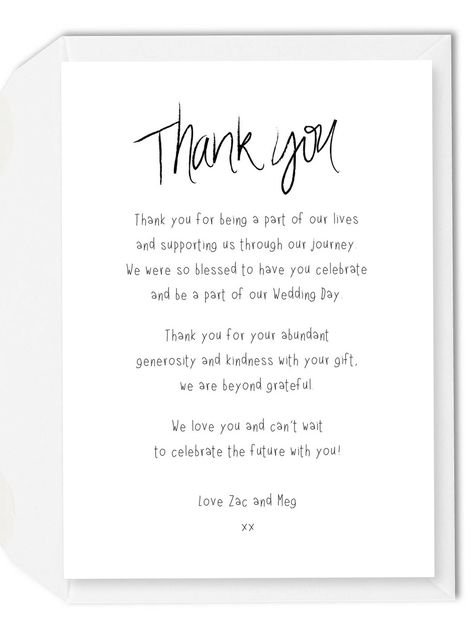 Wedding Thank You Card Wording Ideas 2 Thank You Cards From Wedding Gifts, Wedding Invitation Message Note, Generic Thank You Note Wedding, Wedding Vendor Thank You Notes, Vendor Thank You Cards, Destination Wedding Thank You Cards, Thank You Notes For Wedding Gifts, Thank You For Wedding Gift, Wedding Gift Card Message