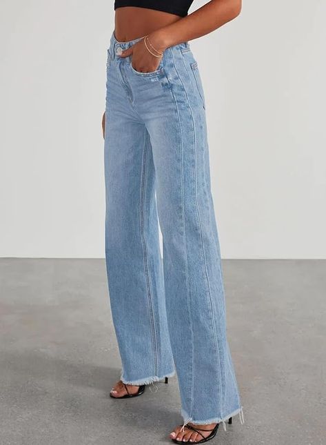 #Denim #jeans #Datenight #outfits Bootleg Jeans, Moda Denim, Mid Waist Jeans, Jeans Overall, 파티 드레스, Frayed Hem Jeans, Denim Patterns, Harajuku Streetwear, Raw Hem Jeans