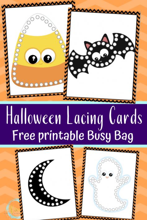 Halloween Activities For Preschool, Free Printable Images, Halloween Lesson, Halloween Crafts Preschool, Free Printable Halloween, Lacing Cards, Halloween Preschool, Preschool Homeschool, Bags For Kids