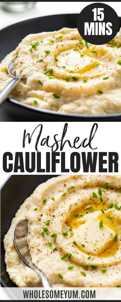 Keto Mashed Cauliflower, Mashed Cauliflower Recipe, Keto Sides, Keto Side, Cauliflower Recipe, Low Carb Side Dishes, Keto Side Dishes, Mashed Cauliflower, Low Carb Dinner Recipes