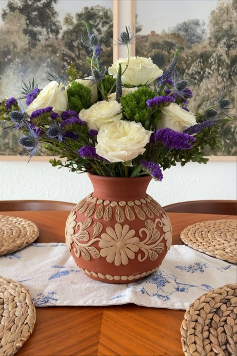 Double Layer Fabric French Country … curated on LTK Mexican Vases With Flowers, Principal Office, Mexican Ornaments, Talavera Wedding, Mexican Inspired Wedding, Roses Bouquet Gift, Mexican Birthday Parties, Mexican Themed Weddings, Diy Floral Decor