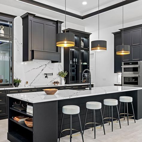 Black and white quartz countertops