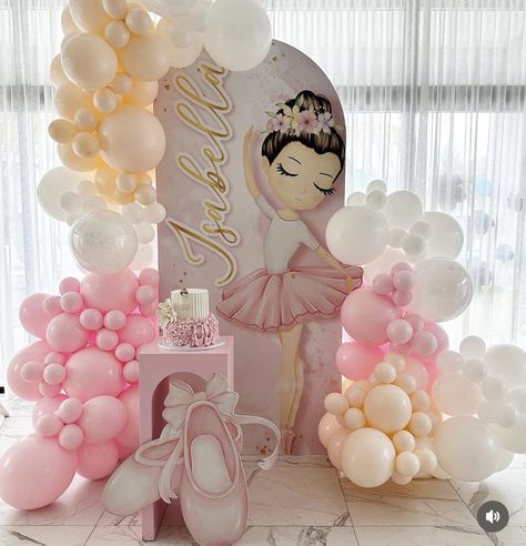 Ballerina Balloon Decoration, Ballerina Backdrop Ideas, Ballerina Decorations Party, Ballet Decorations Party, Ballerina Baby Shower Ideas, Tutu Cute 2nd Birthday Party, Ballet Party Ideas, Ballerina Backdrop, Ballet Birthday Party Ideas