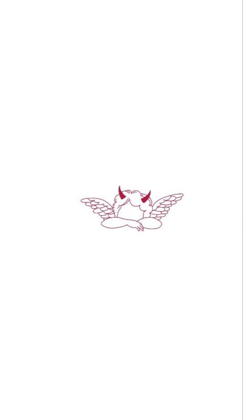 Cute Angel Tattoos For Women, Angel Tattoo Designs Women, First Small Tattoo Ideas For Women, Angel Wing Small Tattoo, Matching Angel Tattoo, Angel Devil Shoulder Tattoo, Angel With Horns Tattoo, Small Tattoo Female, Angel Love Tattoo