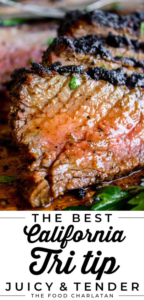 Tri Tip On The Grill, Tip Steak Recipes, Tritip Recipes, Tri Tip Steak Recipes, Tri Tip Roast, Tri Tip Steak, Cooking Tri Tip, Beef Tri Tip, Tip Roast