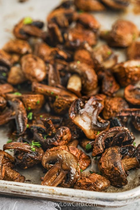 Roasted Shitake Mushroom, Parmesan Garlic Roasted Mushrooms, Bake Mushrooms Oven, Roasted Mushrooms With Garlic And Thyme, Crispy Oven Baked Mushrooms, Oven Roasted Mushrooms And Onions, Oven Roasted Mushroom Recipes, Meal Prep Mushrooms, Roasted Carrots And Mushrooms