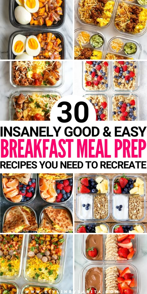 breakfast meal prep recipes Meal Prep For A Week For 2, Meal Ideas For Breakfast, Low Carb Breakfast Prep For The Week, Quick Breakfast Prep, Meal Prepping High Protein, Easy Breakfast To Take To Work, Breakfast Ideas To Take To Work, Breakfast Lunchable Ideas, Clean Eating Breakfast Meal Prep