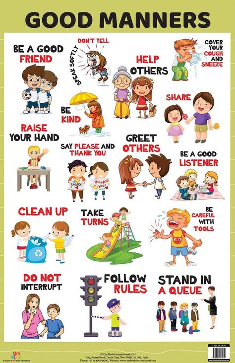 Manners Chart, Manners Activities, Teaching Kids Manners, Manners Books, Manners For Kids, English Activities For Kids, Etiquette And Manners, Kids English, Good Manners