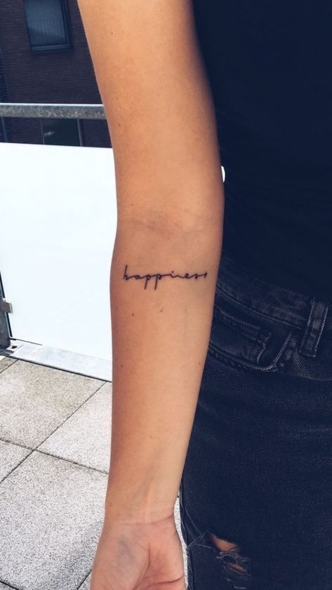 Pinterest: fabiennxoxo | Tattoos, Happiness tattoo, Trendy ... #tattoo #tattooideas #cutetattoos Font Tato, Happiness Tattoo, Tattoos Pinterest, Tato Minimal, Tattoo Placements, Handpoke Tattoo, Cat Tattoos, Medusa Tattoo, Tiny Tattoo