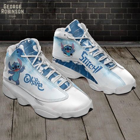 Stitch And Lilo Ohana Air Jordan 13 Sneakers Shoes Cartoon | Etsy Jordan 13 Shoes, Personalized Shoes, Shoes Design, Tennis Sneakers, Jordan 13, Air Jordan Shoes, Sport Sneakers, Dinosaur Print, Lilo And Stitch