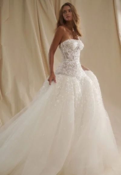 Drop Waist Wedding Dresses - Large Selection | Kleinfeld Bridal Drop Waist Wedding Dress Plus Size, Ruffle Ball Gown Wedding Dress, Drop Waist Tulle Wedding Dress, Drop Waist Ballgown Wedding Dress, A Line Drop Waist Wedding Dress, Basque Waistline Wedding Dress, Drop Waist Ball Gown, Drop Waist Ball Gown Wedding Dress, Drop Waist Wedding Dress With Sleeves